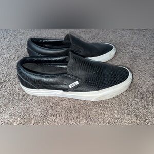 Vans Textured Black Slip-On Shoes
